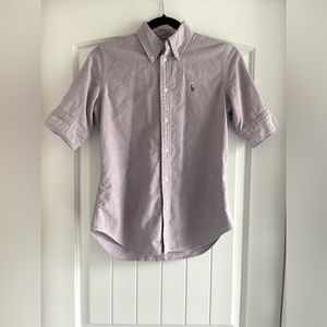 Ralph Lauren Slim Fit Short-Sleeve Oxford XS Purple Women’s